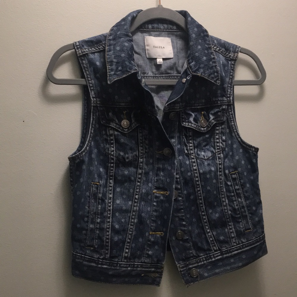 Super cute Talula polka dot denim vest